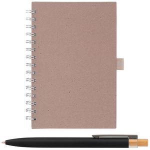 Terra Recycled Milk Carton Hard Cover Spiral A5 Notebook & Reborn Pen Set