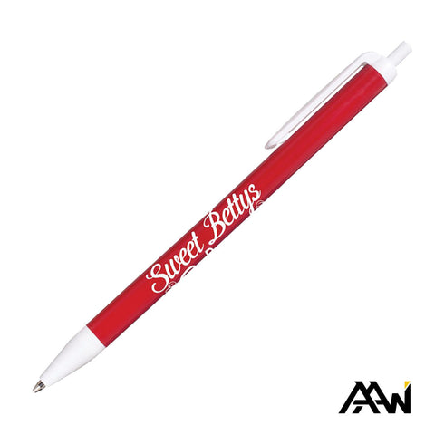 Value Slim Pen w/Glossy Colored Barrel - Matte White Accent