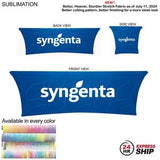 24 Hr Express Ship - Sublimated Stretch Curved Fit Table Throw for 8ft table, 4 sided, Closed back