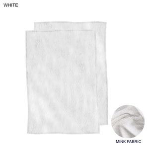 Plush and Cozy Mink Flannel Fleece White Baby Blanket, 30x40, Blank Only