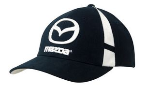 Brushed Heavy Cotton Cap with Crown Inserts, Contrasting Peak Under & Strap