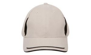 Brushed Heavy Cotton Cap with Crown Inserts Peak Trim & Sandwich