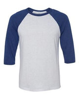 White Fleck/Navy Blue Triblend Blank