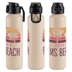 Nexus 27 oz Recycled Aluminum Bottle with Flip-Top Lid and Carabiner