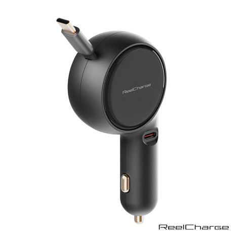 ReelCharge Car Charger w/Retractable Cable