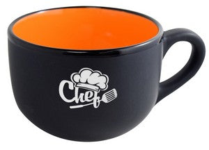 Aloha 2tone matte black/gloss orange latte mug 16oz in Ripple gift box - Etched
