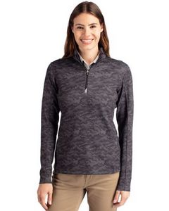 Cutter & Buck Traverse Stretch Camo Print Quarter Zip Womens Pullover
