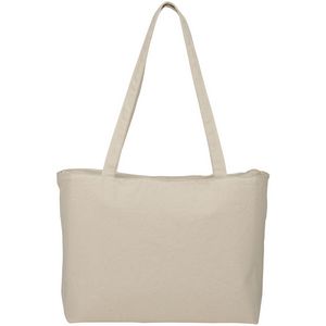 Zippered 10oz Cotton Canvas Shopper Tote