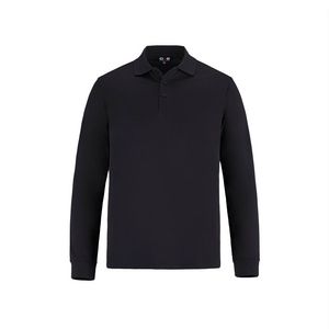 Birdie Men's Long Sleeve Pique Mesh Polo Shirt