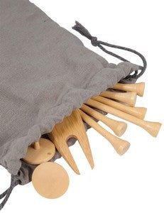 Bamboo Golf Tee Set with Recycled Pouch