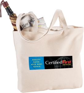 Zippered 10oz Cotton Canvas Shopper Tote