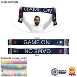 48 Hr Quick Ship - Sublimated Soccer Football Stadium Scarves, 6x60, Sublimated edge to edge 2 sides