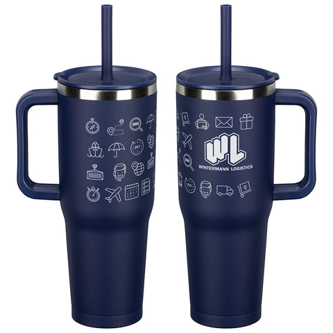 SENSO® Summit 40 oz Insulated Stainless Steel Travel Mug with Press-In Straw