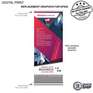 48Hr Quick Ship - Replacement Graphics for Deluxe Wide Base Retractable Banner, NO SETUP CHARGE