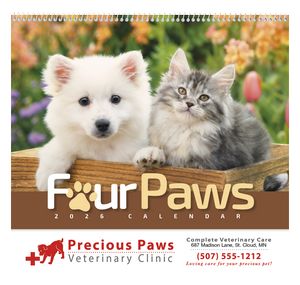 Four Paws Appointment Calendar - Spiral