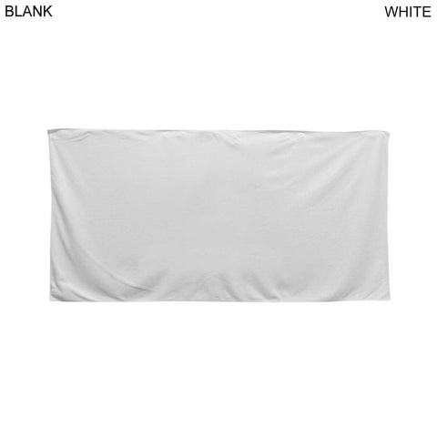 Heaviest Weight, Plush Velour Terry Cotton Blend Beach Towel, 30x60, Sublimated Logo Edge to Edge