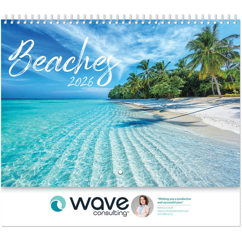 Full Colour Beaches Spiral Wall Calendar