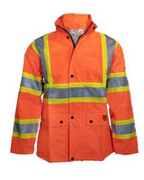 300 Denier Polyester Orange Rain Jacket w/Quilted Lining