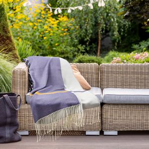 Denim Beachy Cottage Blanket, 50x60, with Lasered logo patch, NO SETUP CHARGE