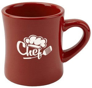 Diner 10oz red mug - Etched