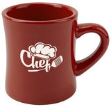 Diner 10oz red mug - Etched