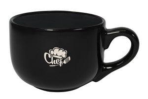 Churchill Latte 16oz black ceramic mug - Etched