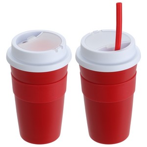 Bistro 14 oz Coffee Cup with Silicone Sleeve + Straw