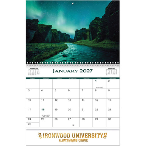 Luxe Gallery Amazing Nature Spiral Wall Calendar
