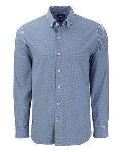 Cutter & Buck Skyline Eco Recycled Gingham Mens Big & Tall Long Sleeve Dress Shirt