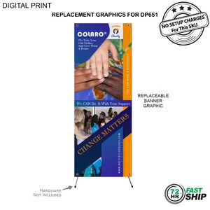 72 Hr Fast Ship - Replacement Graphics, 23x64, for Economical X-Banner, NO SETUP CHARGE
