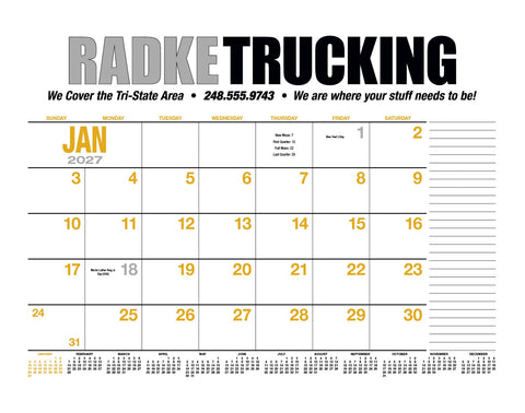 HotLine® Products 13-Month Desk Pad Calendar