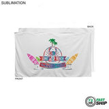 72 Hr Fast Ship - Plush and Soft Velour Terry Cotton Blend White Beach Towel, 35x60, Sublimated