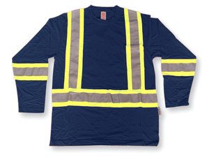 Classic Cotton Navy Blue Safety Shirt