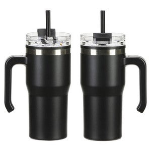 Outback 20 oz Stainless Steel/Polypropylene Mug with Lid and Straw