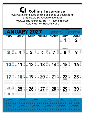 Triumph® Calendars Blue & Black Contractor Memo Calendar