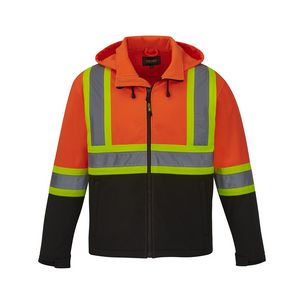 Shield Adult Hi-Vis Softshell Jacket w/Detachable Hood