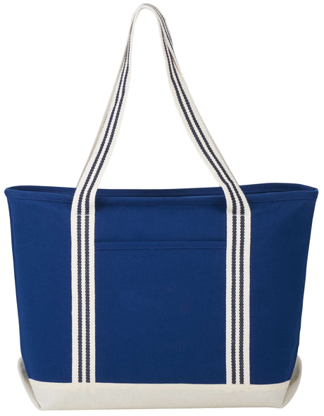 Atlantic Stripe 20oz Cotton Zippered Boat Tote
