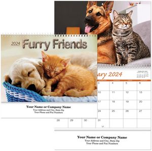 Furry Friends Spiral Wall Calendar