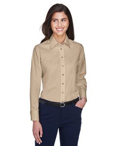 000251 Harriton Ladies' Easy Blend™ Long-Sleeve Twill Shirt with Stain-Release