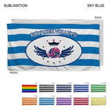 Cabana Stripe Sublimated Plush and Soft Velour Terry Beach Towel, 30x60