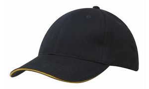 000954 Brushed Heavy Cotton Cap w/Sandwich Trim