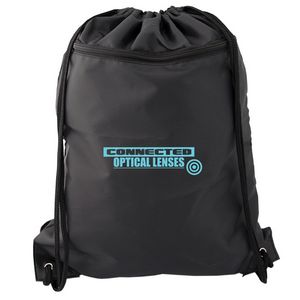 Drawstring Backpack with Front Zippered Pocket