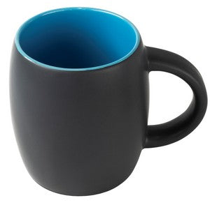 Pipa 14oz 2tone black/sky blue mug in Ripple gift box - Etched