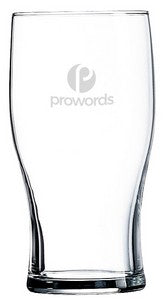 Tulip pilsner 16oz clear glass - Etched