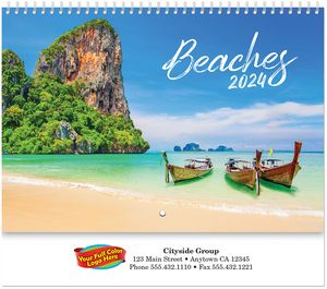 Full Colour Beaches Spiral Wall Calendar