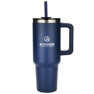 Pinnacle 40 oz Vacuum Insulated Eco-Friendly Travel Tumbler With Straw