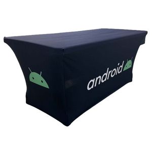 24 Hr Express Ship - Sublimated Stretch Curved Fit Table Throw for 6ft table, 4 sided, Closed Back