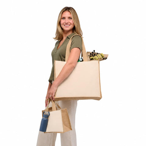 Sol Recycled Cotton & Jute Shopper Tote