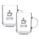 Ionic, 11oz clear glass mug, set of 2 in a Mystique gift box