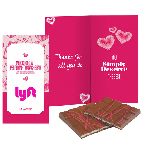 The Luxe Greeting Card Collection - Milk Chocolate Peppermint Ganache Bar